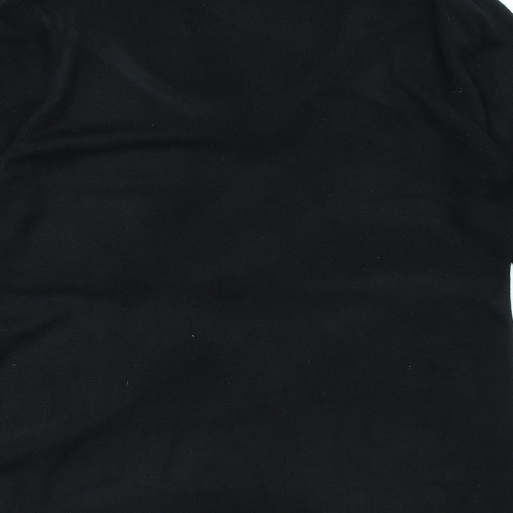 George Womens Black Round Neck Acrylic Pullover Jumper Size 16