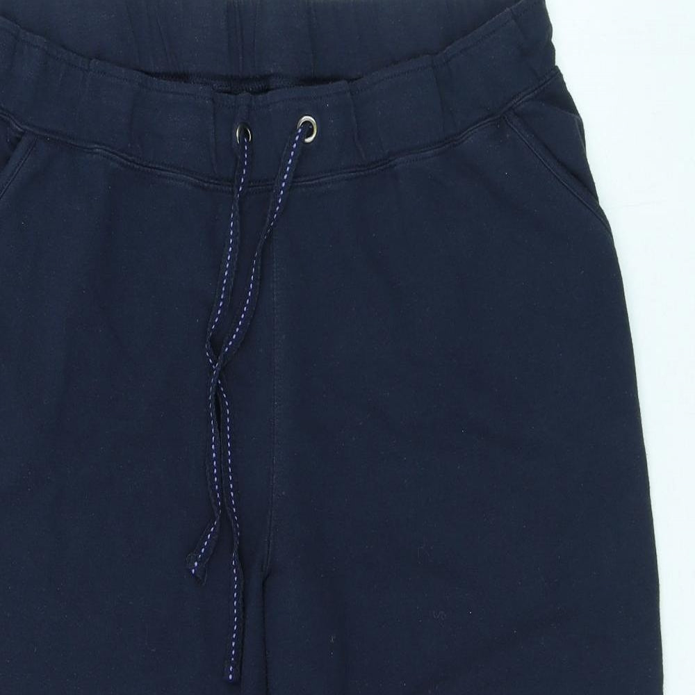 BM Womens Blue Polyester Sweat Shorts Size M L17 in Regular Drawstring