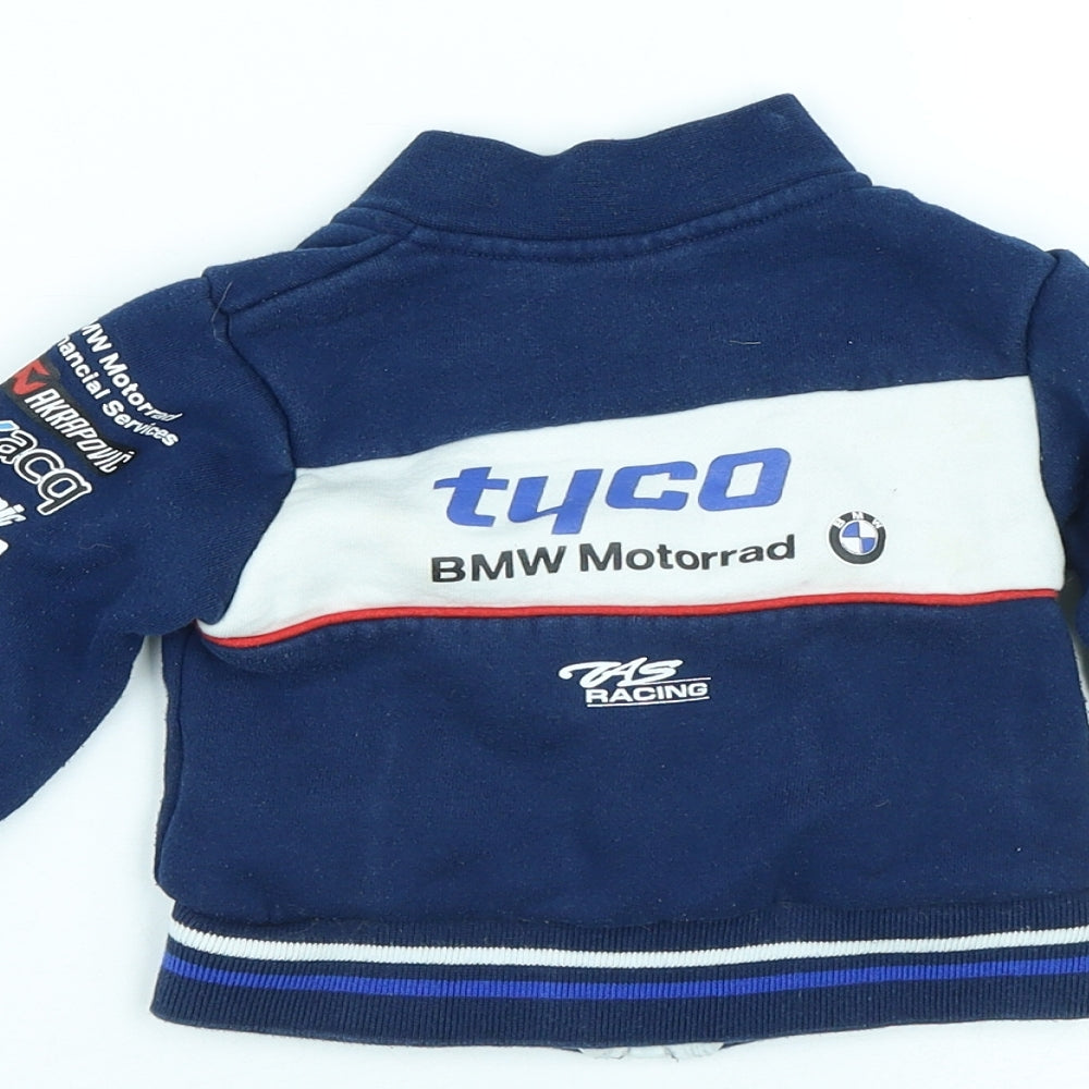 Clinton Boys Blue Colourblock Jacket Size 6-9 Months Zip - BMW