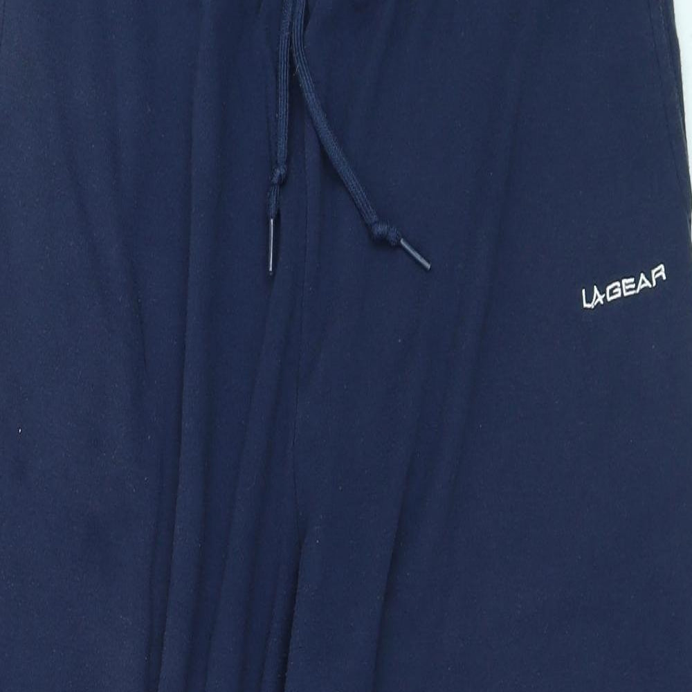 LA Gear Womens Blue Polyester Jogger Trousers Size 16 L20 in Regular Drawstring - Cropped Leg