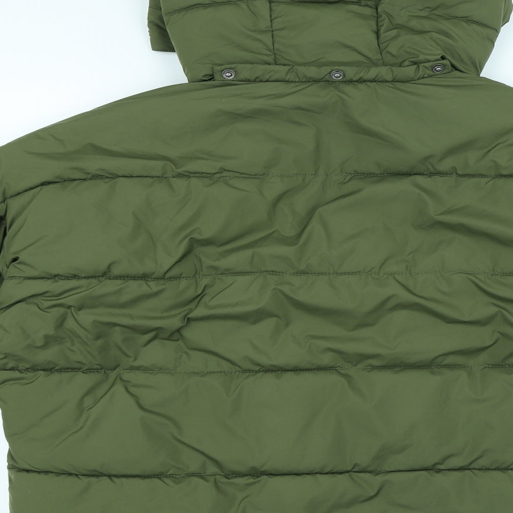 VERO MODA Mens Green Puffer Jacket Jacket Size S Zip
