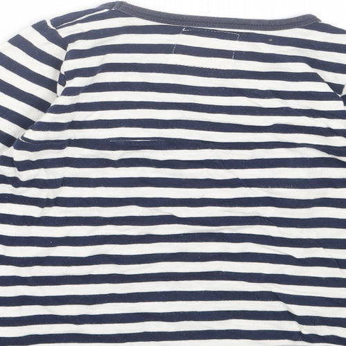 Dunnes Stores Girls Blue Striped Cotton A-Line Size 12-18 Months Crew Neck Pullover