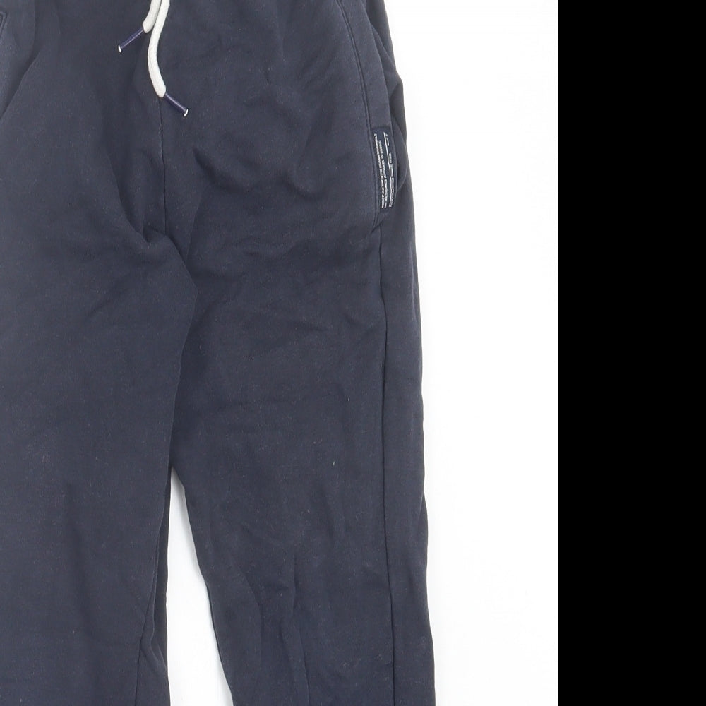 NEXT Boys Blue Cotton Jogger Trousers Size 6-7 Years Regular Drawstring