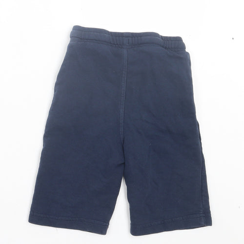 H&M Boys Blue Cotton Sweat Shorts Size 5-6 Years Regular Drawstring