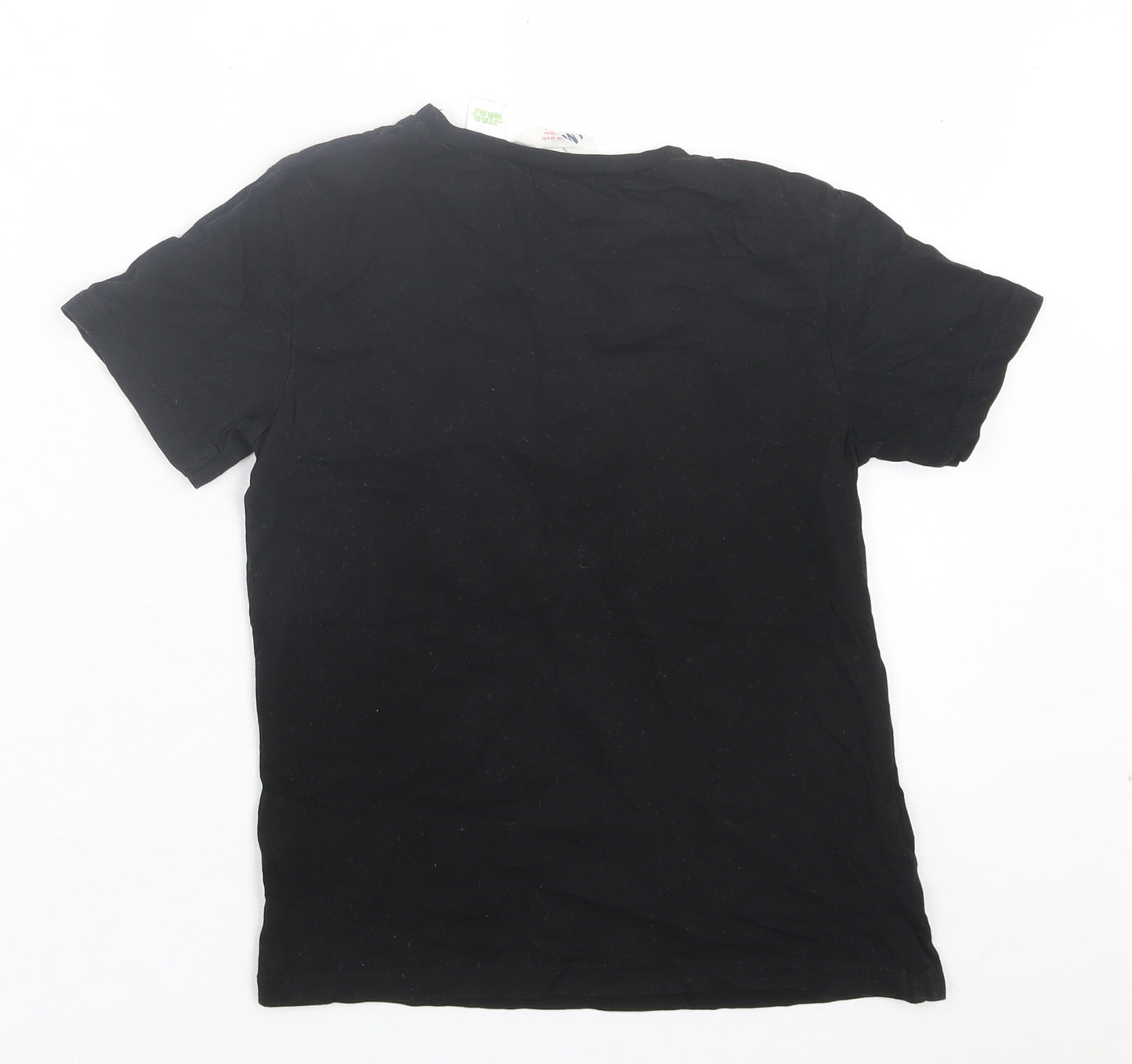 H&M Boys Black Cotton Basic T-Shirt Size 6-7 Years Crew Neck Pullover - Star Wars