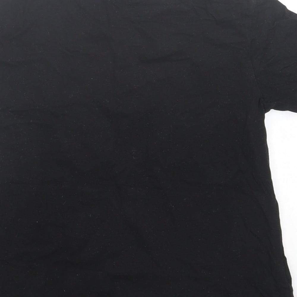 H&M Boys Black Cotton Basic T-Shirt Size 6-7 Years Crew Neck Pullover - Star Wars