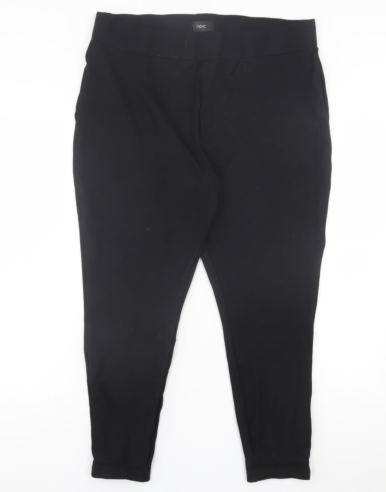 NEXT Womens Black Vinyl Cropped Leggings Size 20 L24 in
