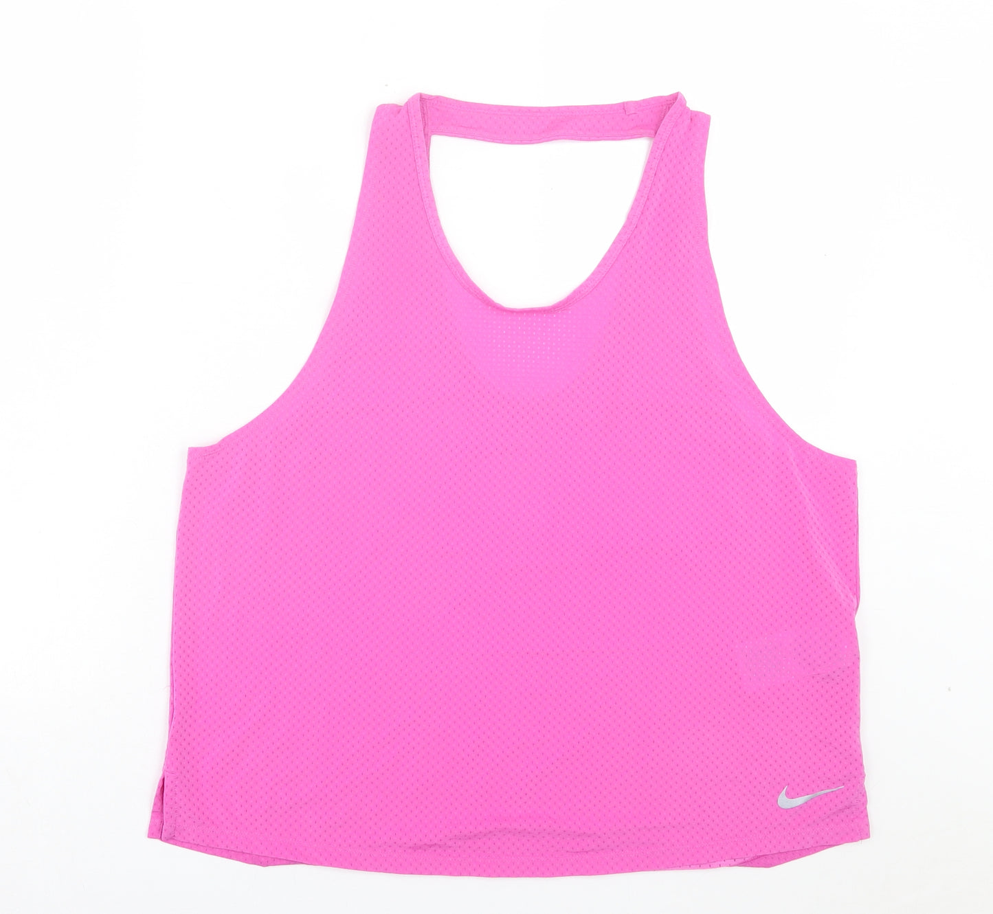 Nike Womens Pink Polyester Basic Tank Size XL Scoop Neck Pullover
