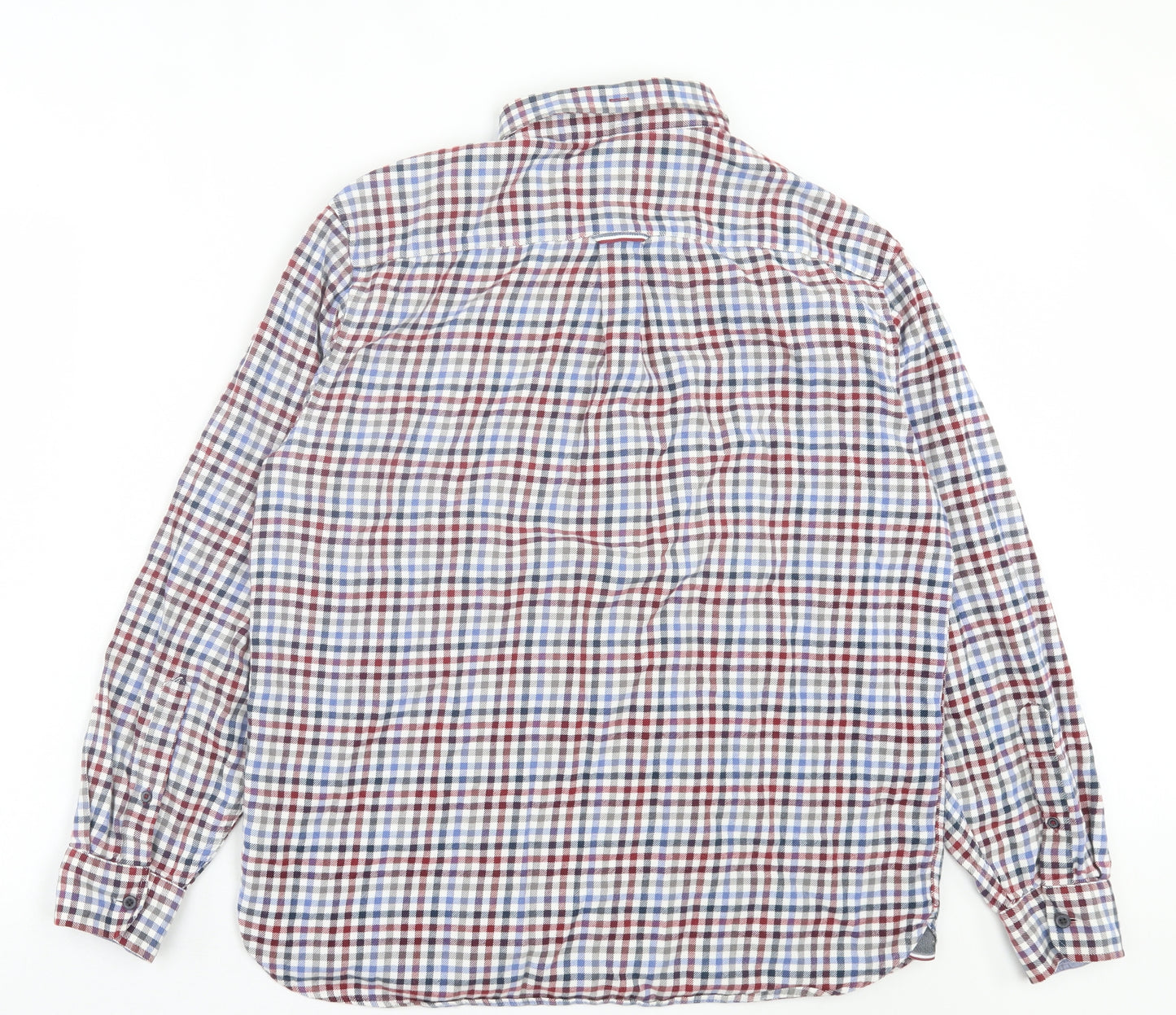 Blue Harbour Mens Multicoloured Plaid Cotton Button-Up Size L Collared Button