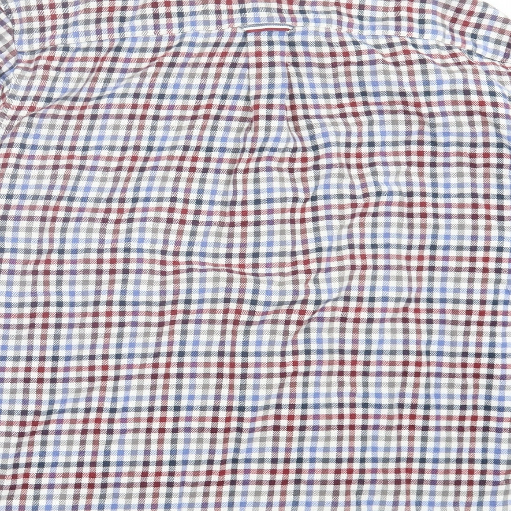 Blue Harbour Mens Multicoloured Plaid Cotton Button-Up Size L Collared Button