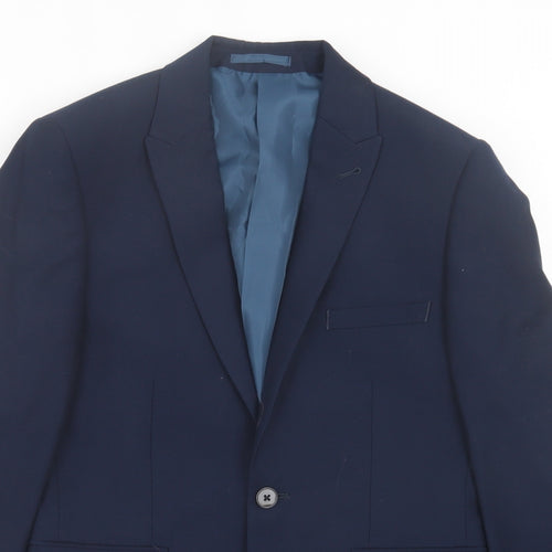Burton Mens Blue Polyester Suit Jacket Size 36
