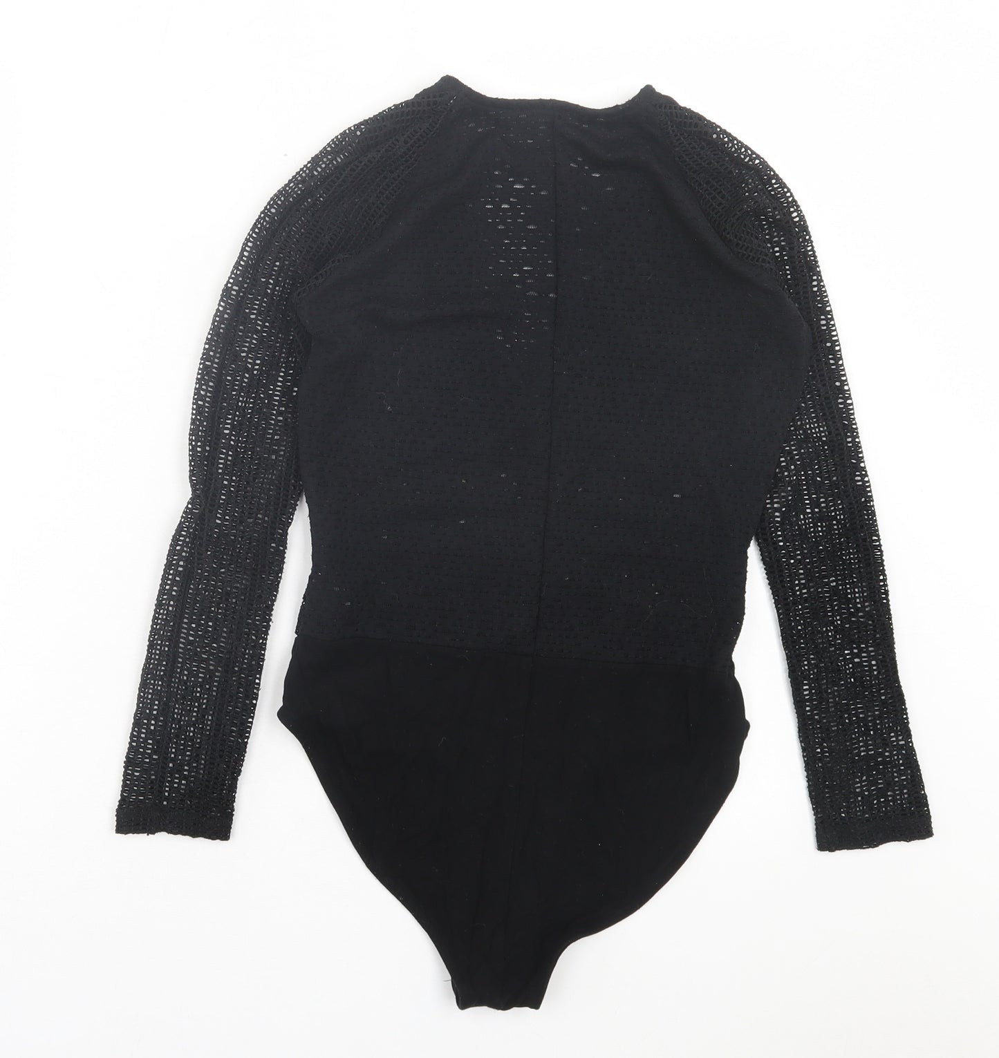 River Island Womens Black Polyester Bodysuit One-Piece Size 10 Snap