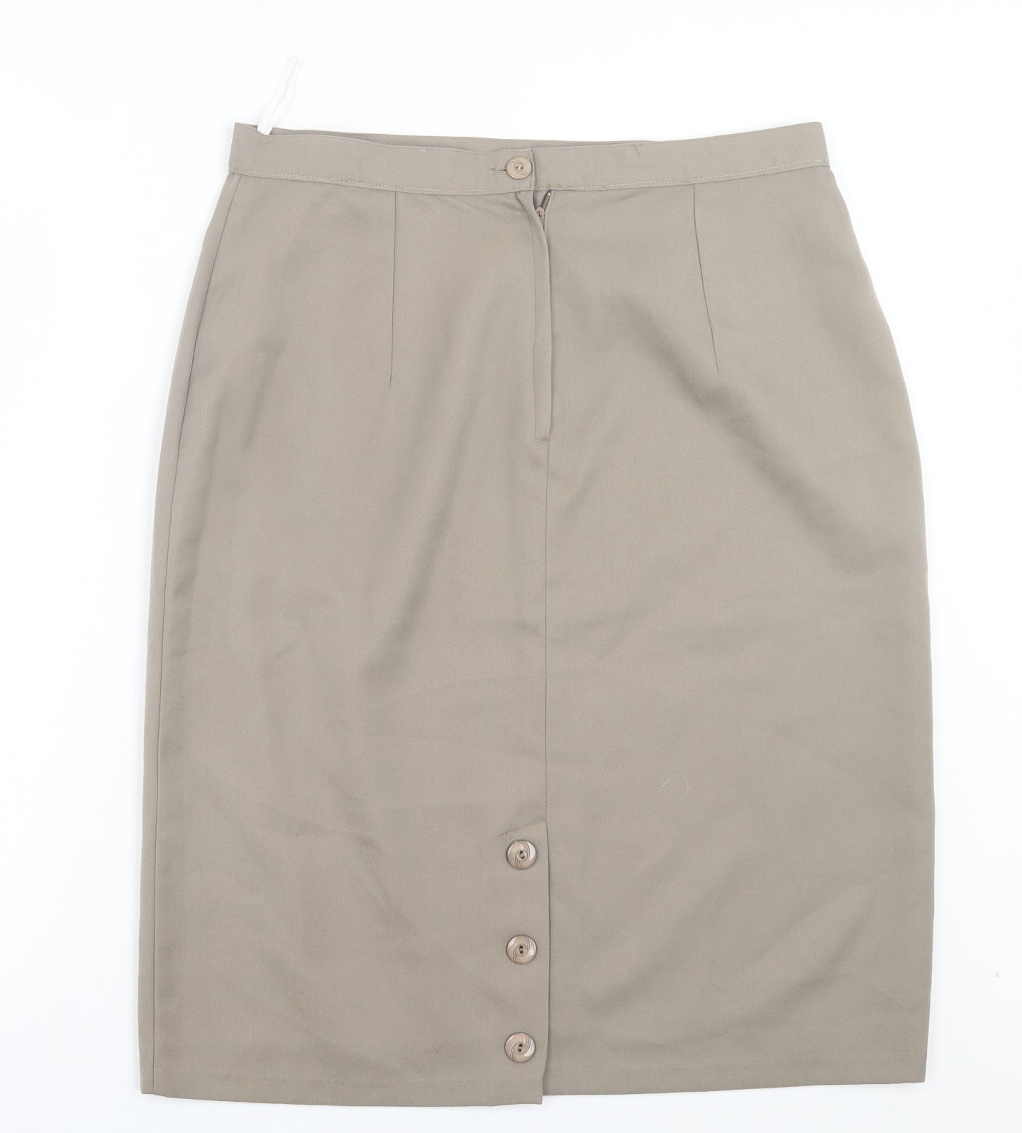 Preworn Womens Brown Polyester A-Line Skirt Size 18 Button