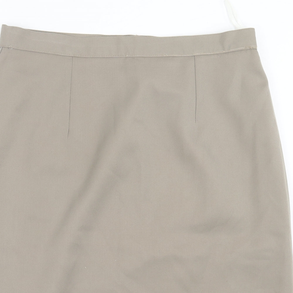 Preworn Womens Brown Polyester A-Line Skirt Size 18 Button