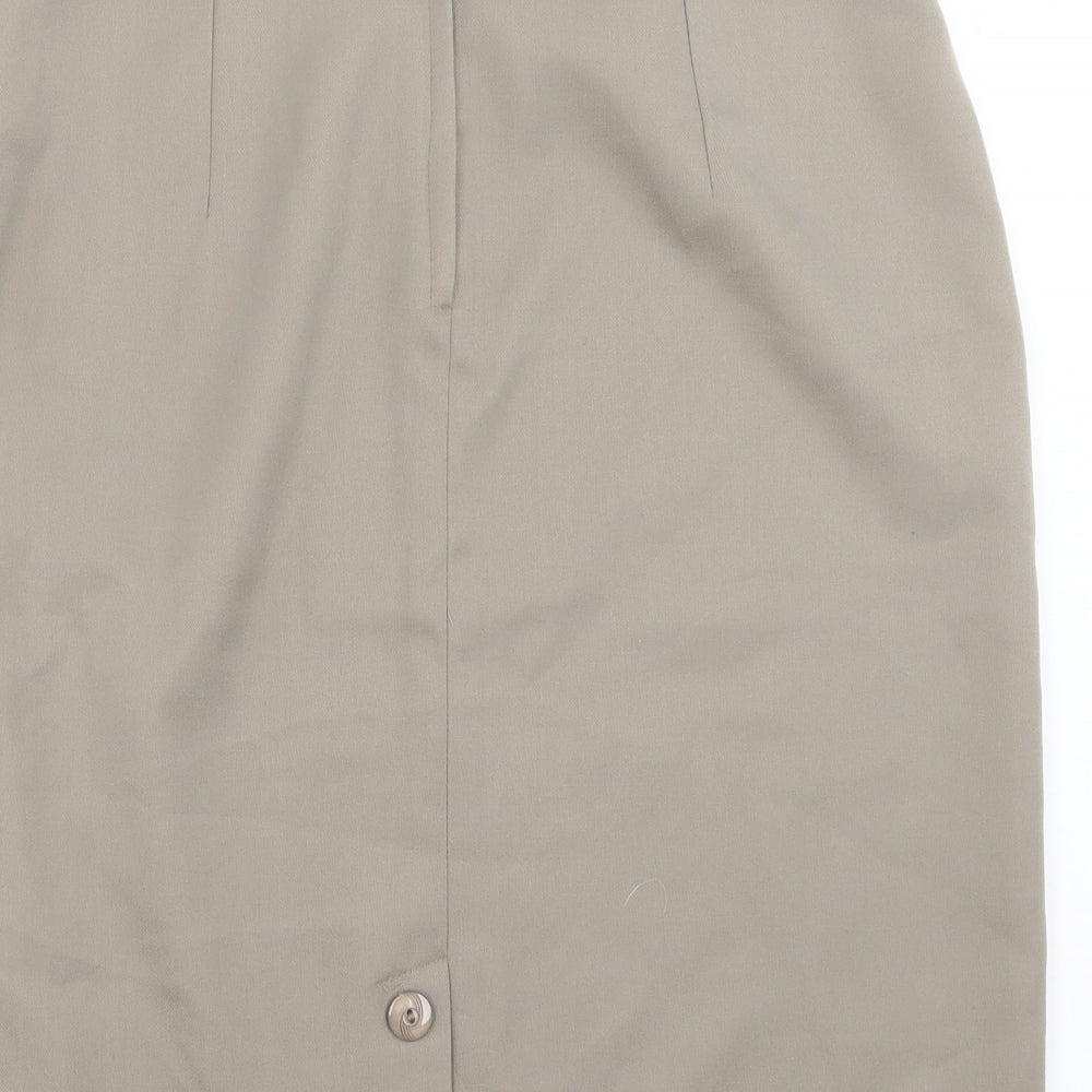 Preworn Womens Brown Polyester A-Line Skirt Size 18 Button