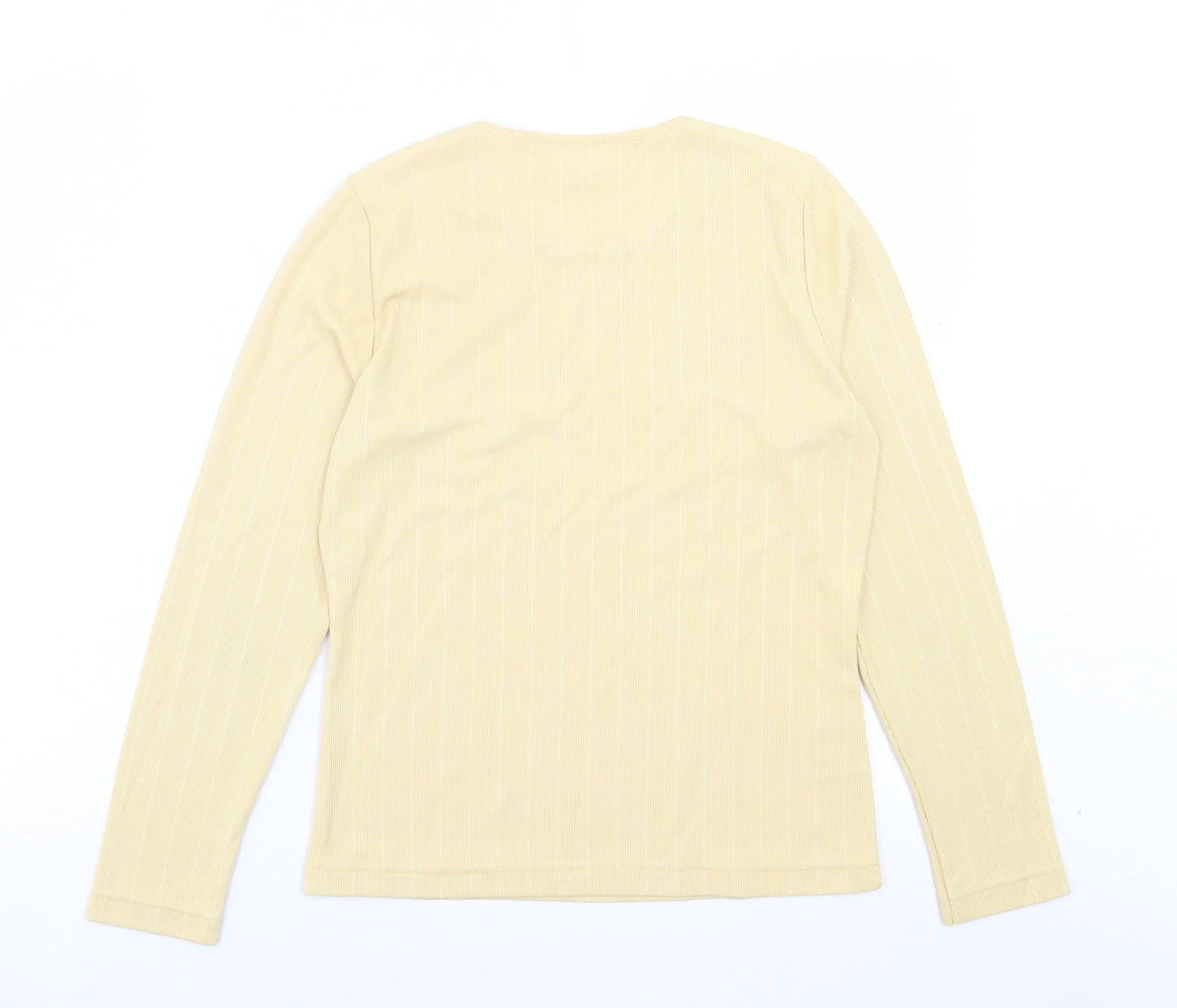 Country Casuals Womens Yellow Polyester Basic T-Shirt Size 8 Crew Neck - Ribbed Fabric