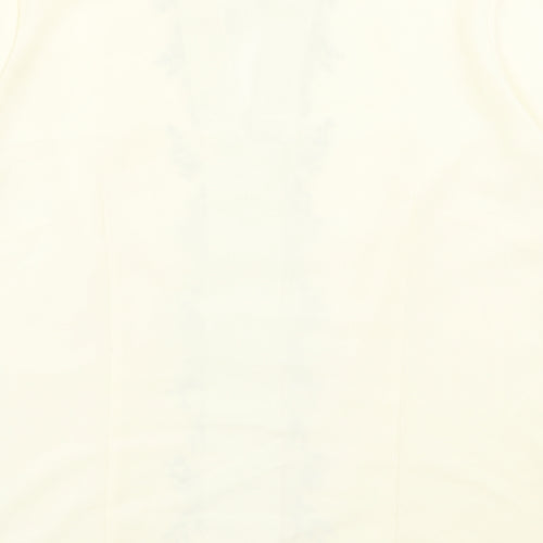 Marks and Spencer Womens Ivory Floral Polyester Basic Button-Up Size 16 V-Neck