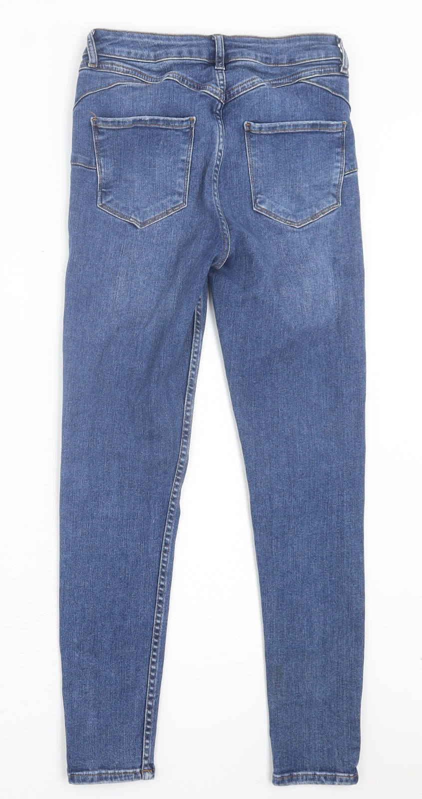 Denim & Co. Womens Blue Cotton Skinny Jeans Size 26 in L25 in Regular Button