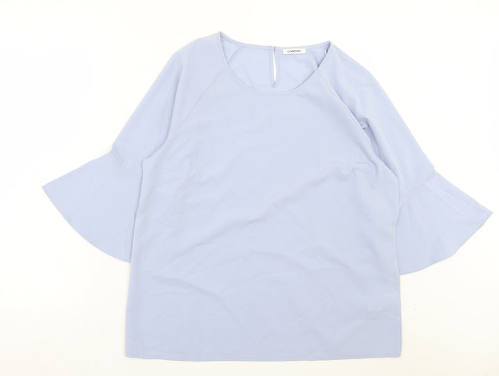 Damart Womens Blue Polyester Basic T-Shirt Size 16 Crew Neck