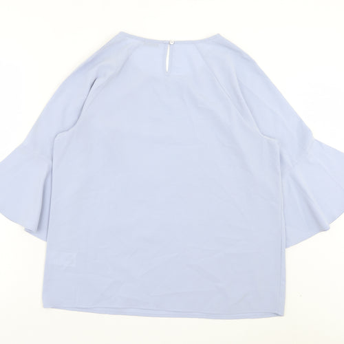 Damart Womens Blue Polyester Basic T-Shirt Size 16 Crew Neck