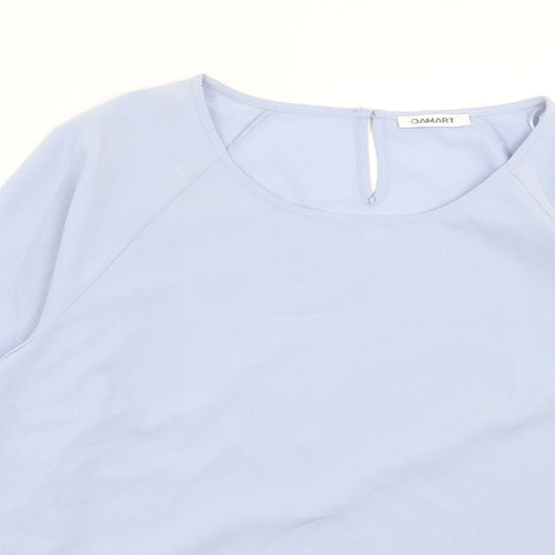 Damart Womens Blue Polyester Basic T-Shirt Size 16 Crew Neck