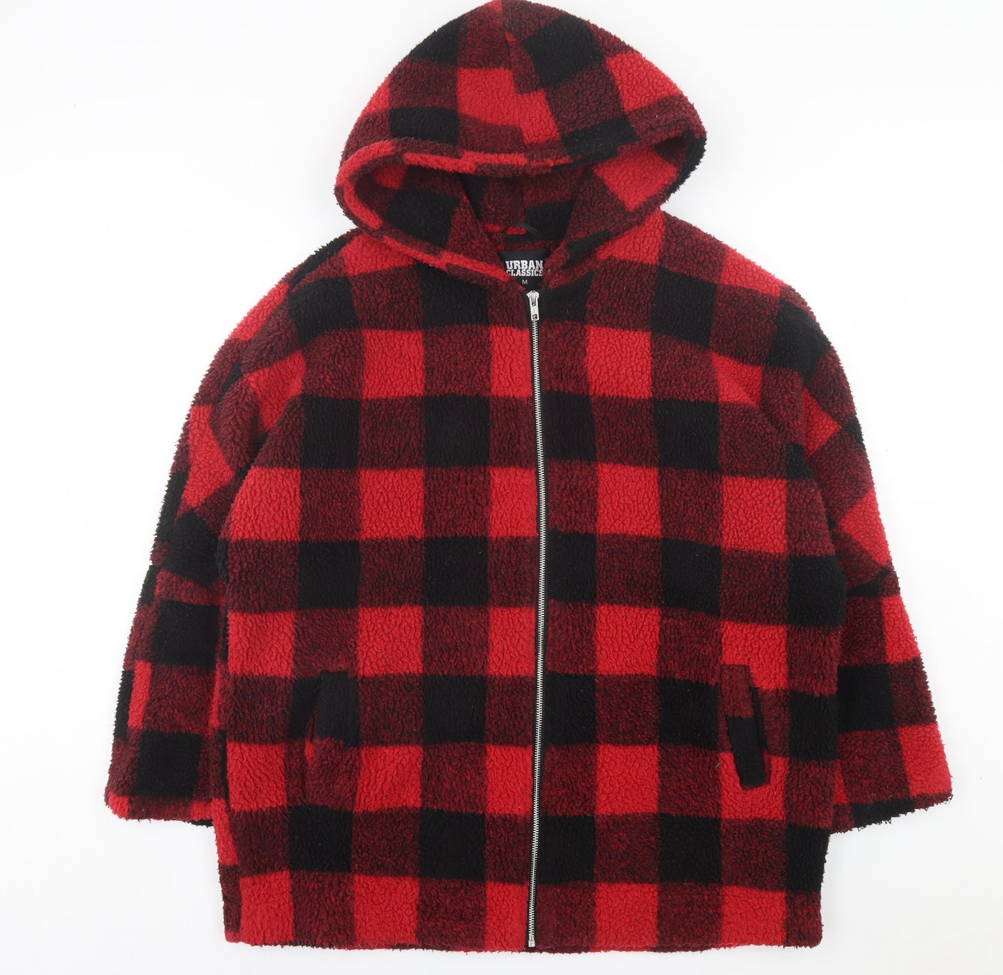 Urban Classics Mens Red Plaid Jacket Size M Zip