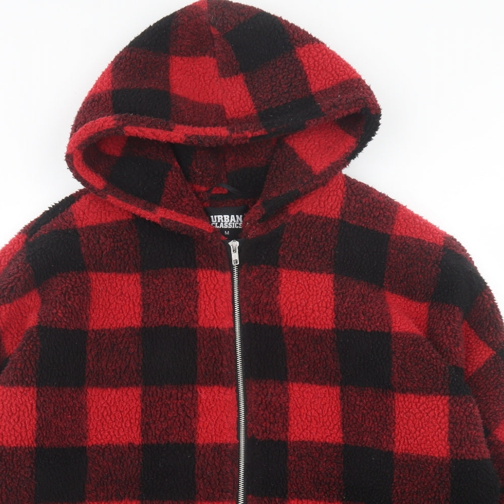 Urban Classics Mens Red Plaid Jacket Size M Zip