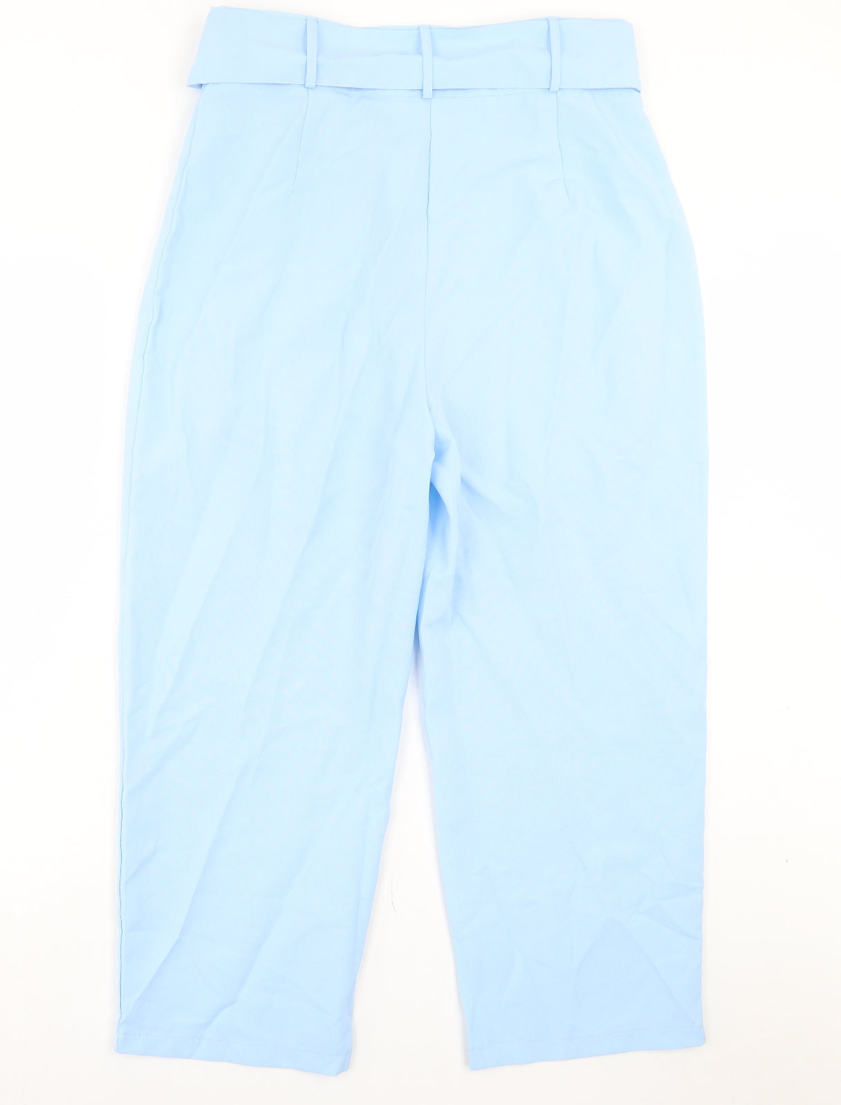 I SAW IT FIRST Womens Blue Polyester Cropped Trousers Size 14 L24 in Regular Button