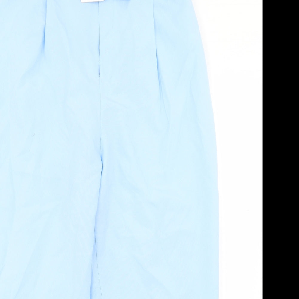 I SAW IT FIRST Womens Blue Polyester Cropped Trousers Size 14 L24 in Regular Button