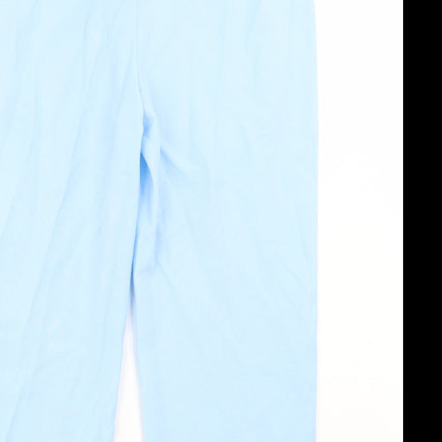 I SAW IT FIRST Womens Blue Polyester Cropped Trousers Size 14 L24 in Regular Button