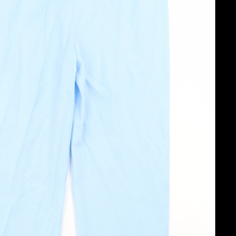 I SAW IT FIRST Womens Blue Polyester Cropped Trousers Size 14 L24 in Regular Button