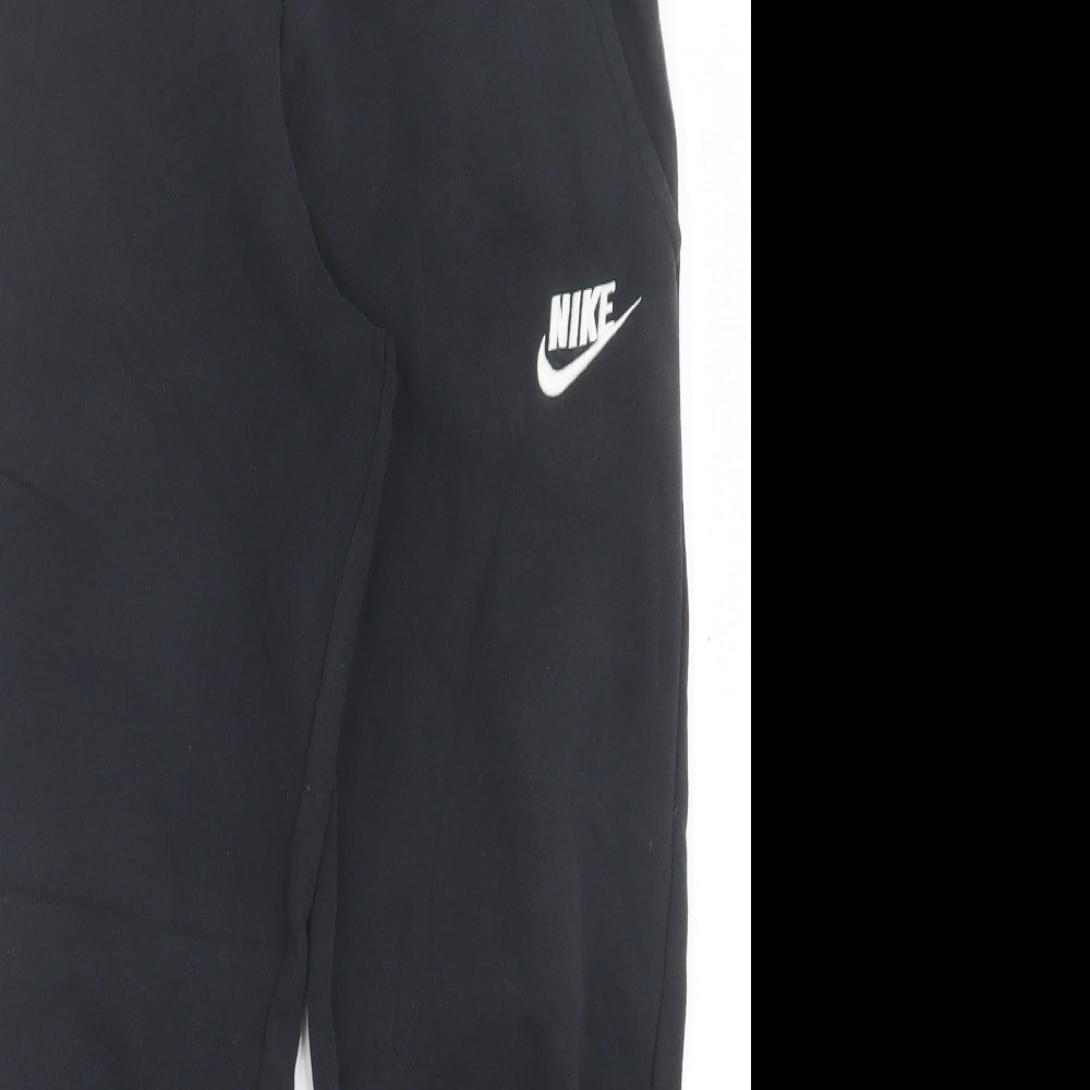 Nike Boys Black Cotton Jogger Trousers Size 11-12 Years Regular Pullover