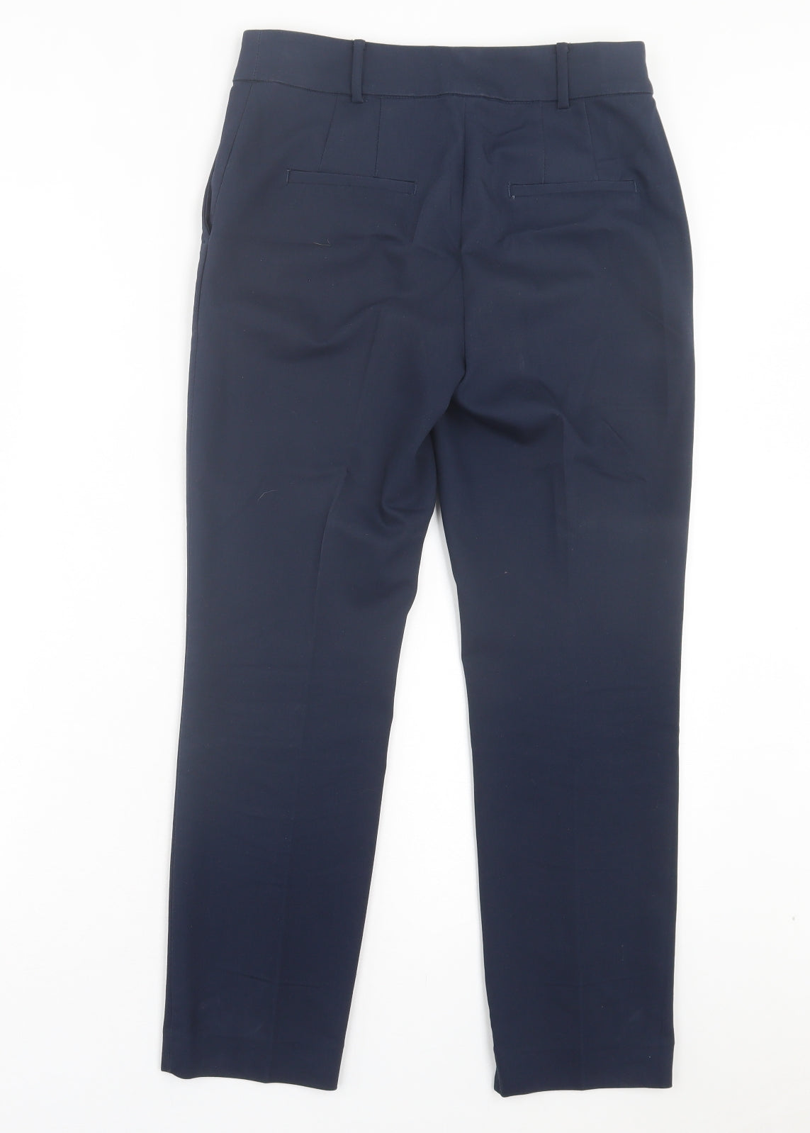 NEXT Womens Blue Cotton Trousers Size 8 L25 in Regular Hook & Eye