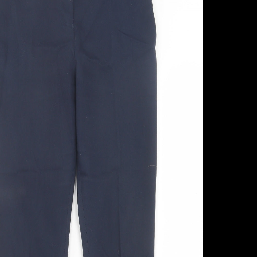 NEXT Womens Blue Cotton Trousers Size 8 L25 in Regular Hook & Eye