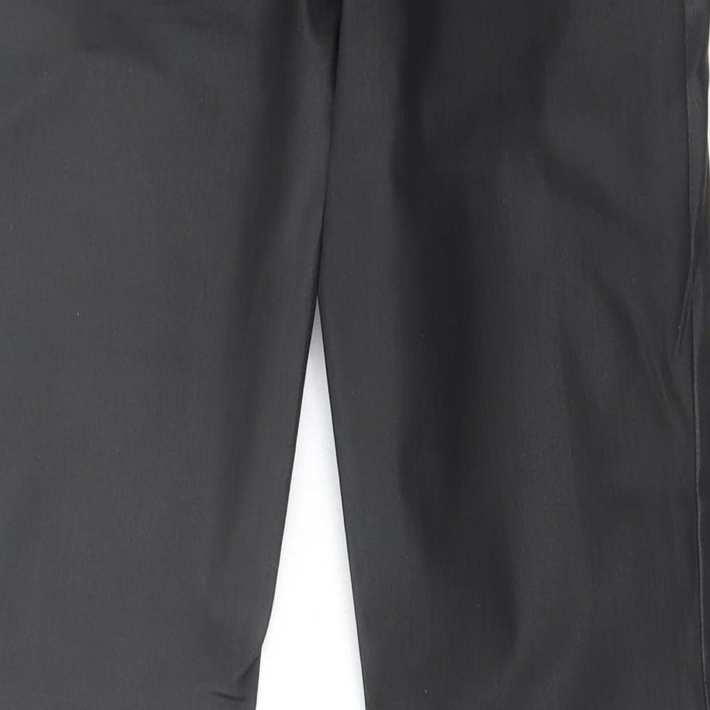 Leana Woman Womens Black Cotton Skinny Jeans Size 6 L28 in Regular Button - Leather Look