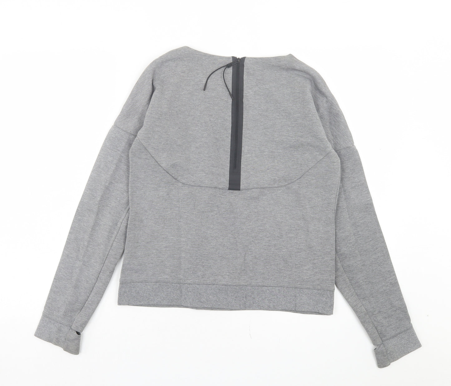 Nike Womens Grey Cotton Pullover Sweatshirt Size XS Zip