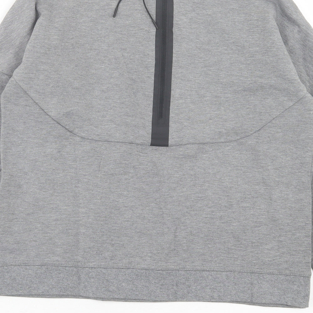 Nike Womens Grey Cotton Pullover Sweatshirt Size XS Zip