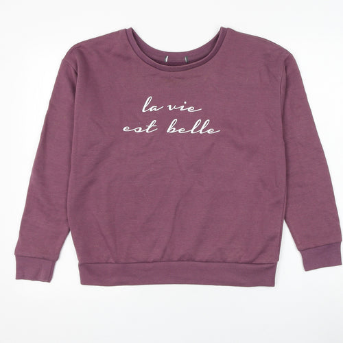 Primark Womens Purple Polyester Pullover Sweatshirt Size 8 Pullover - La Vie Est Belle