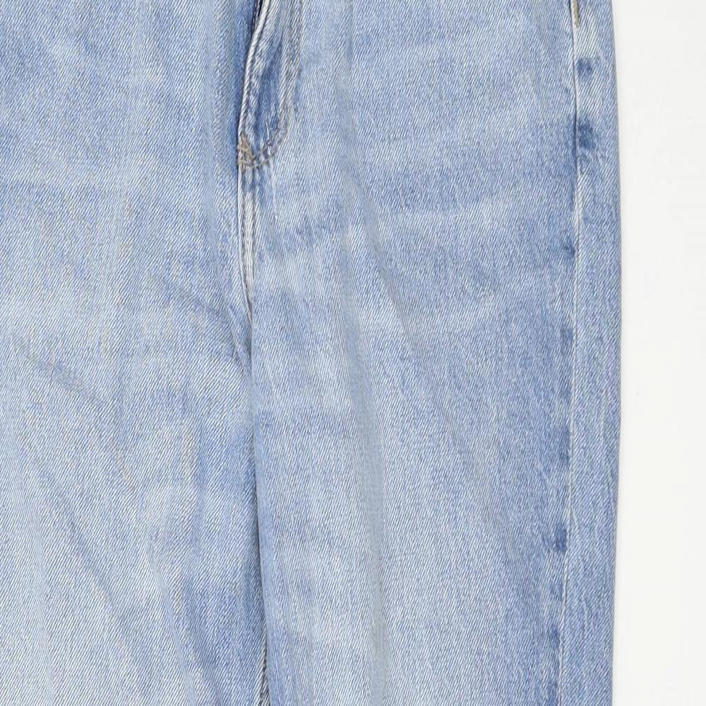 F&F Womens Blue Cotton Straight Jeans Size 6 L27 in Regular Zip