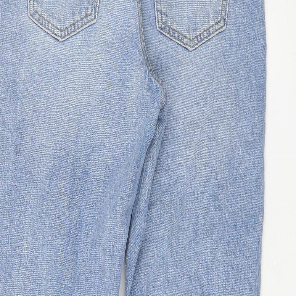 F&F Womens Blue Cotton Straight Jeans Size 6 L27 in Regular Zip