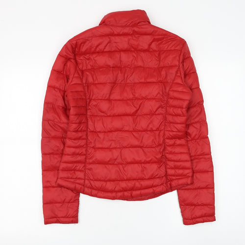 Primark Womens Red Puffer Jacket Coat Size 6 Zip