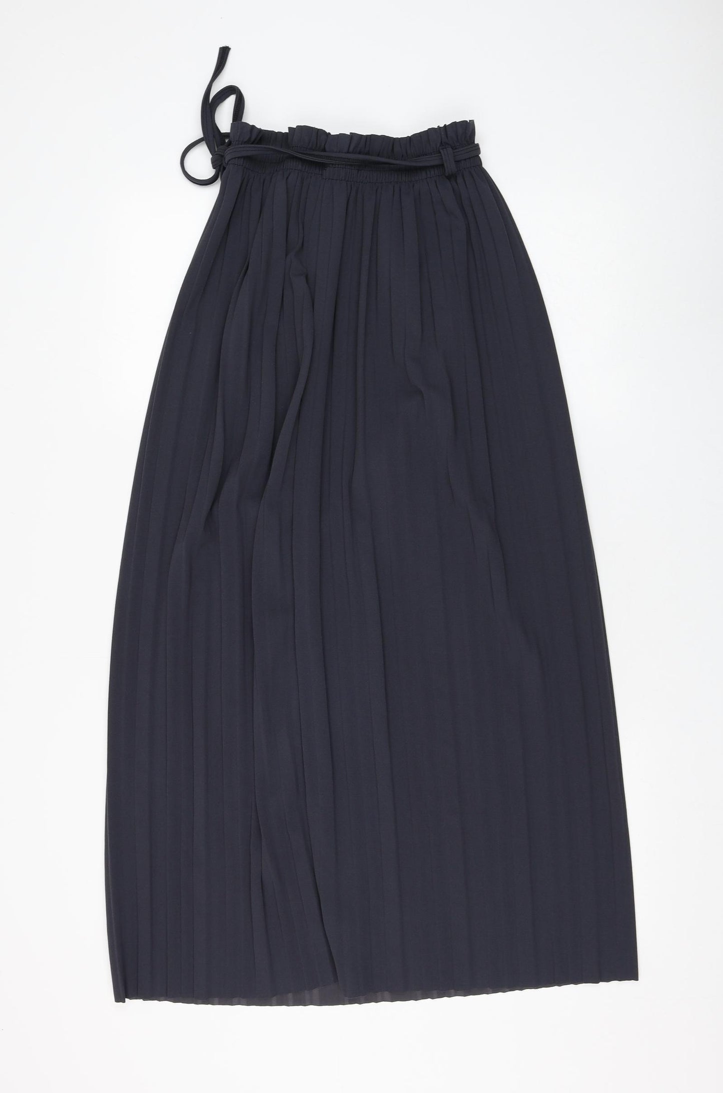 Boohoo Womens Grey Polyester Pleated Skirt Size S Tie