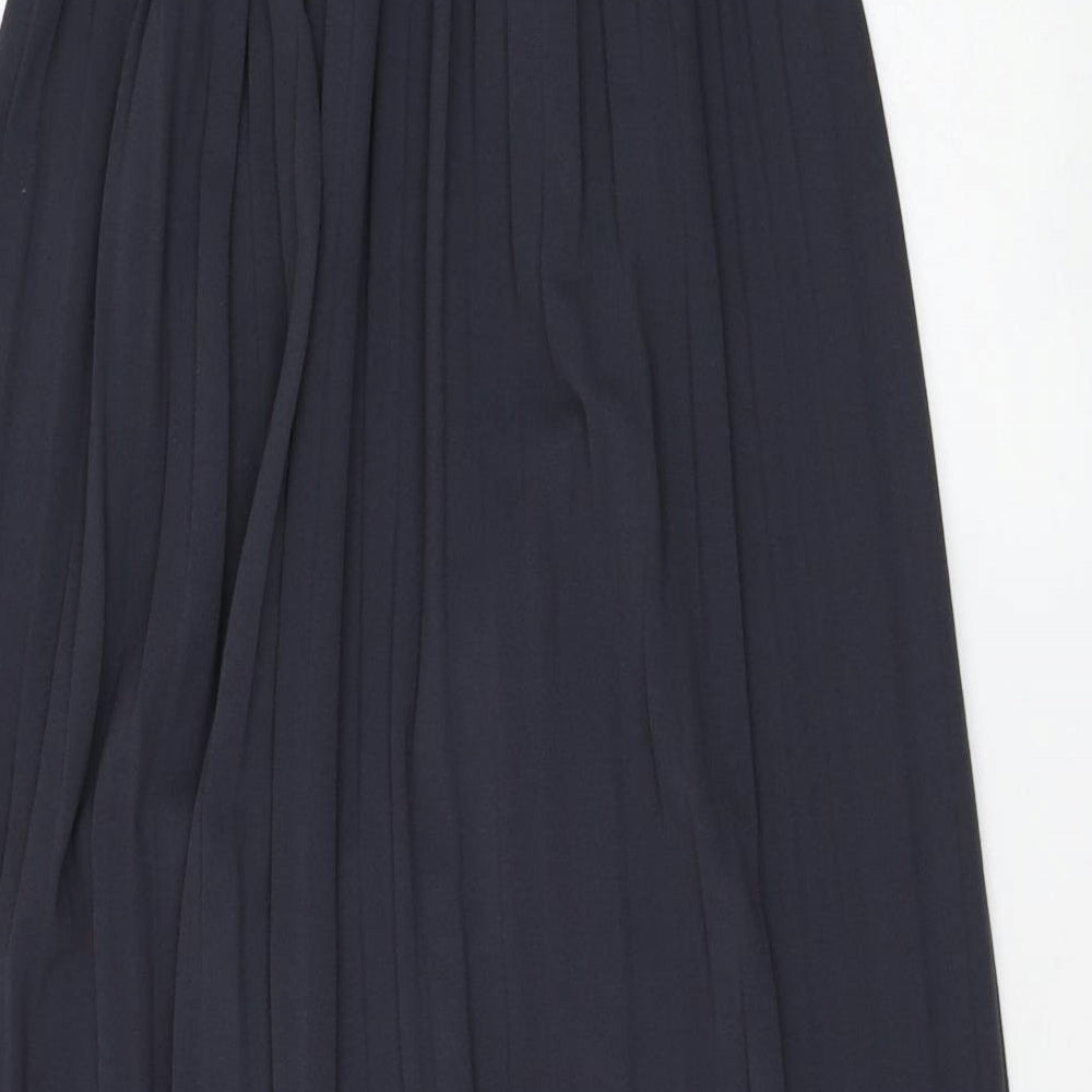 Boohoo Womens Grey Polyester Pleated Skirt Size S Tie