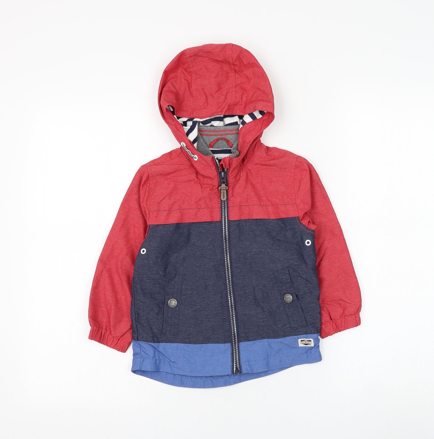 NEXT Boys Blue Colourblock Rain Coat Coat Size 2-3 Years Zip