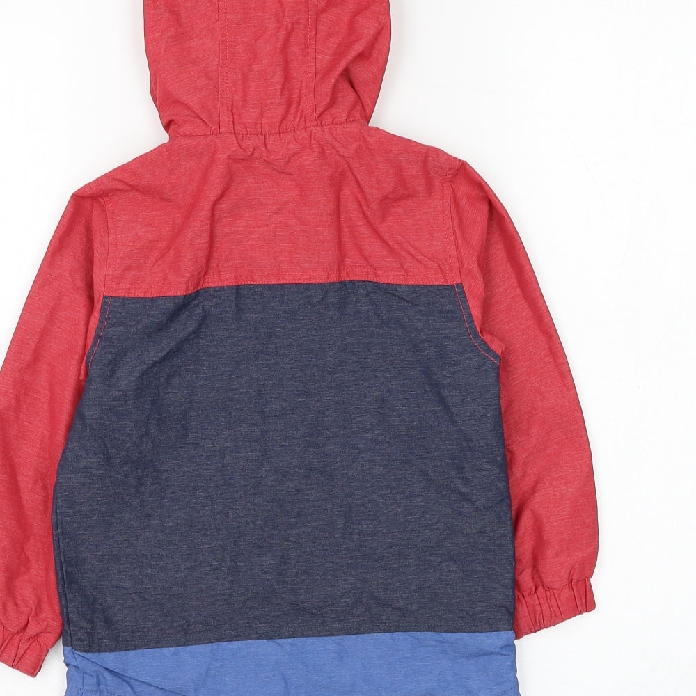 NEXT Boys Blue Colourblock Rain Coat Coat Size 2-3 Years Zip