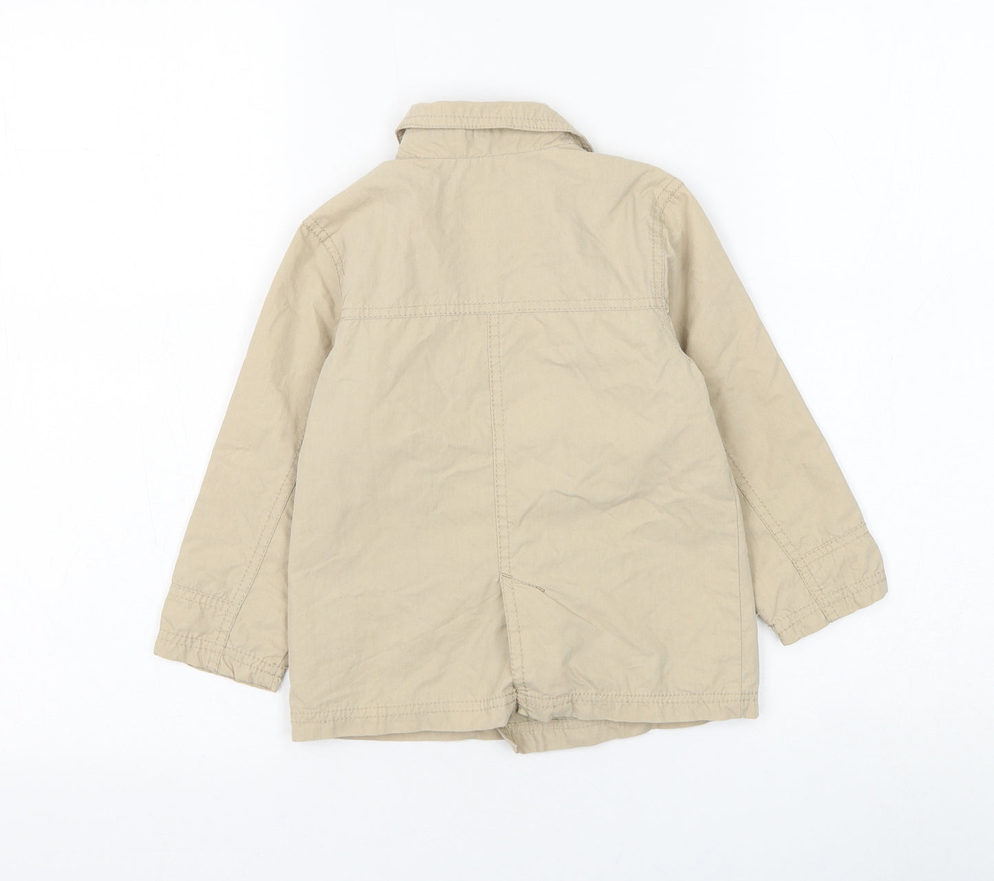 Debenhams Boys Beige Overcoat Coat Size 2-3 Years Button