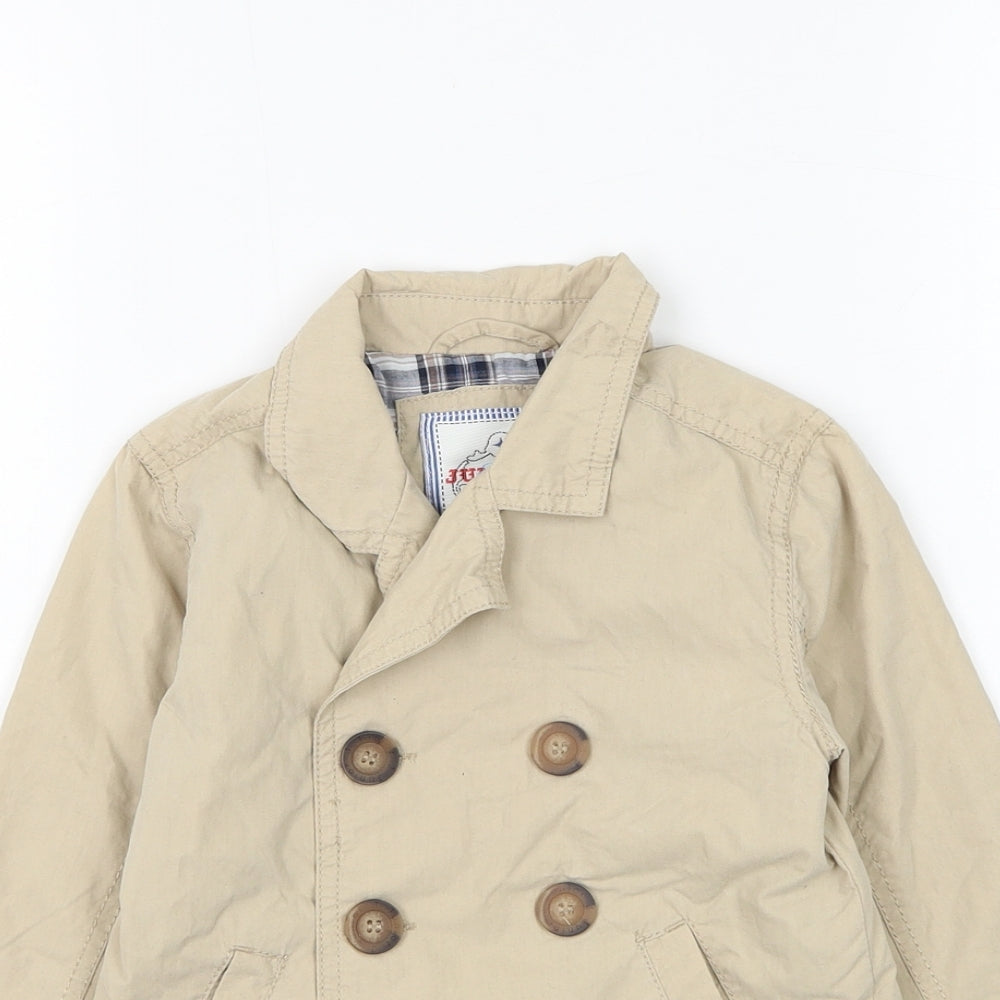 Debenhams Boys Beige Overcoat Coat Size 2-3 Years Button