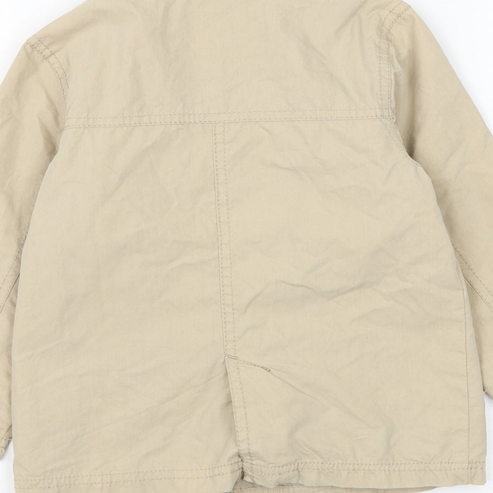 Debenhams Boys Beige Overcoat Coat Size 2-3 Years Button
