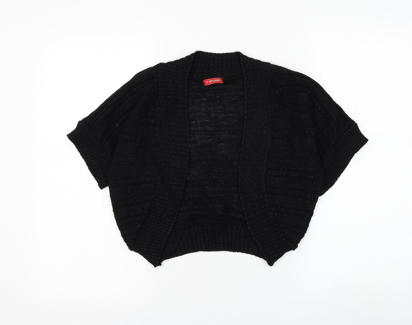 Influence Womens Black V-Neck Acrylic Cardigan Jumper Size S