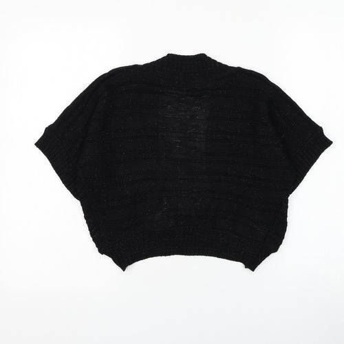 Influence Womens Black V-Neck Acrylic Cardigan Jumper Size S